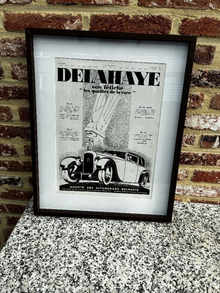 originele reclame Delhaye 1928 ,oldtimer, Ophalen of Verzenden, Zo goed als nieuw, Reclamebord