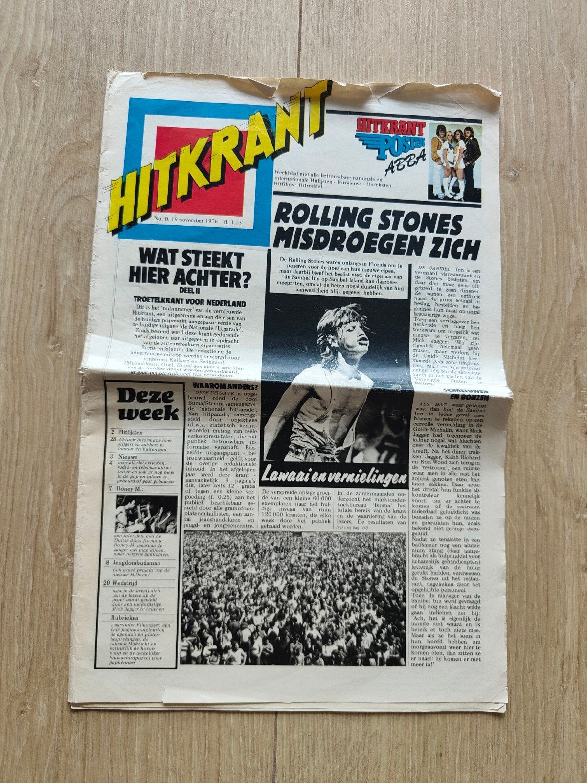 Uniek! Hitkrant nummer 0, van 19 november 1976, Ophalen of Verzenden, 1960 tot 1980, Nederland, Tijdschrift
