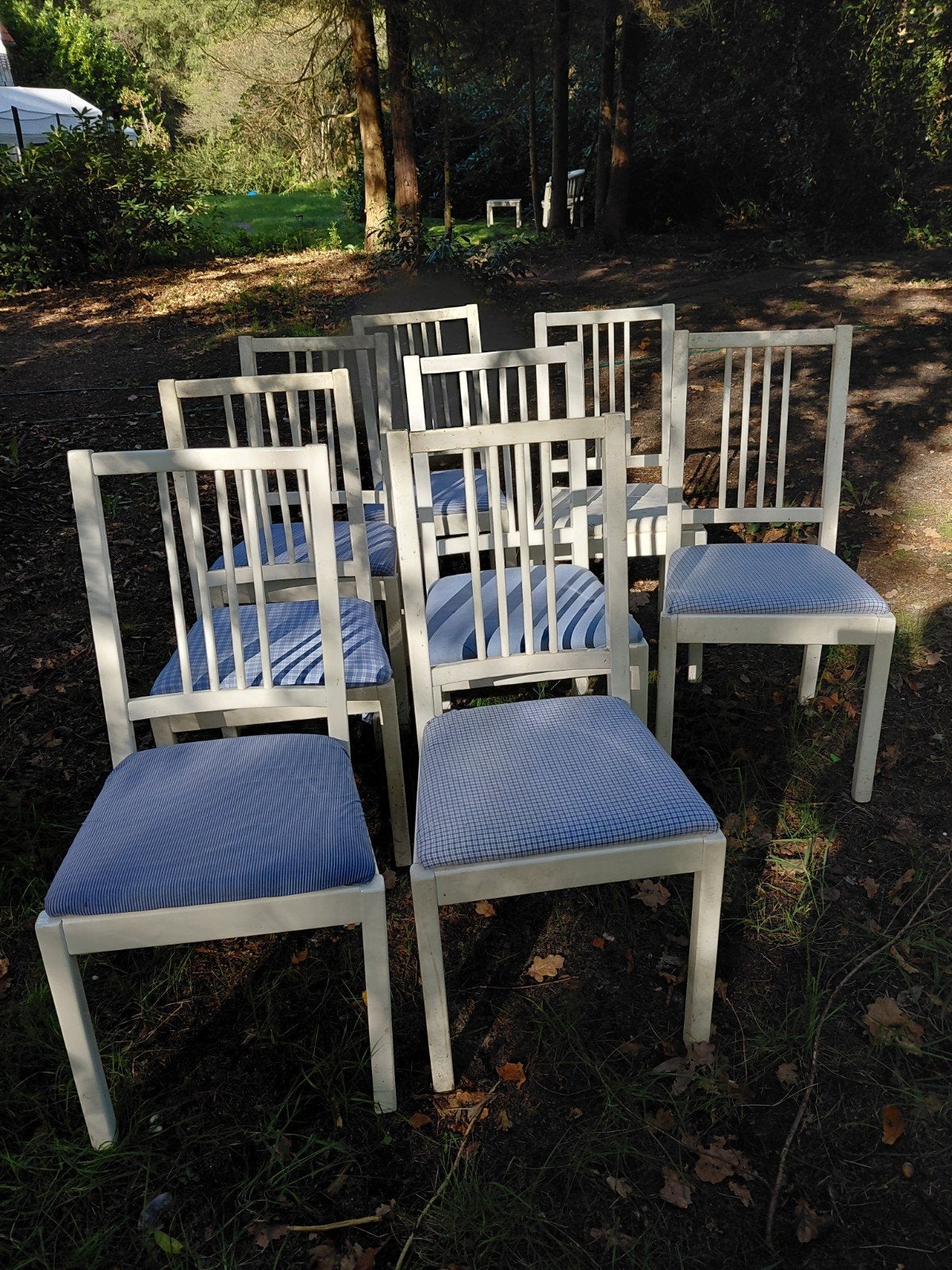 8 eettafel stoelen, Minder dan 50 cm, Gebruikt, Vierkant, Ophalen of Verzenden