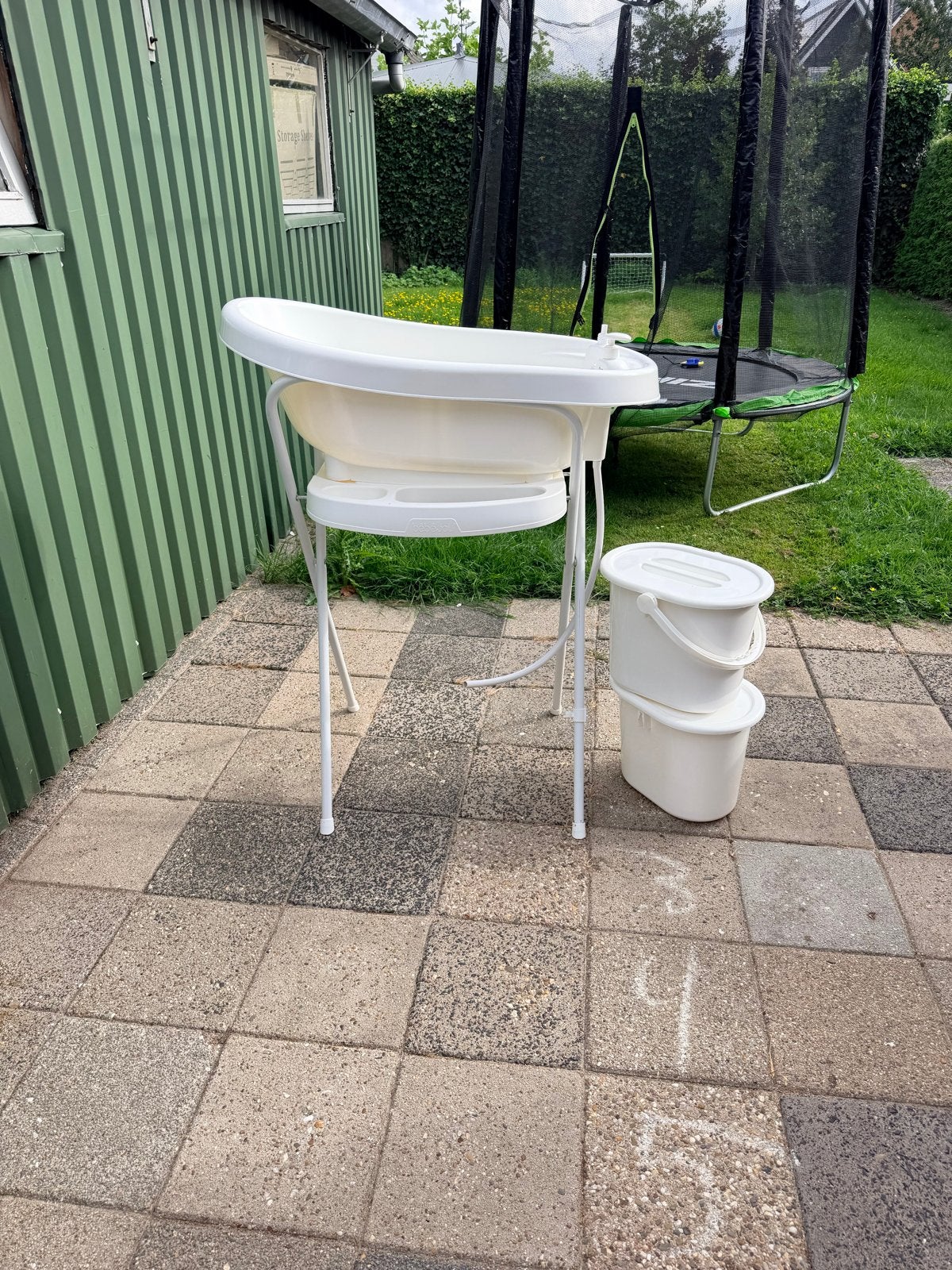 Bébé-jou babybadje met standaard en luieremmers, Ophalen, Zo goed als nieuw, Badje, Bébé-jou