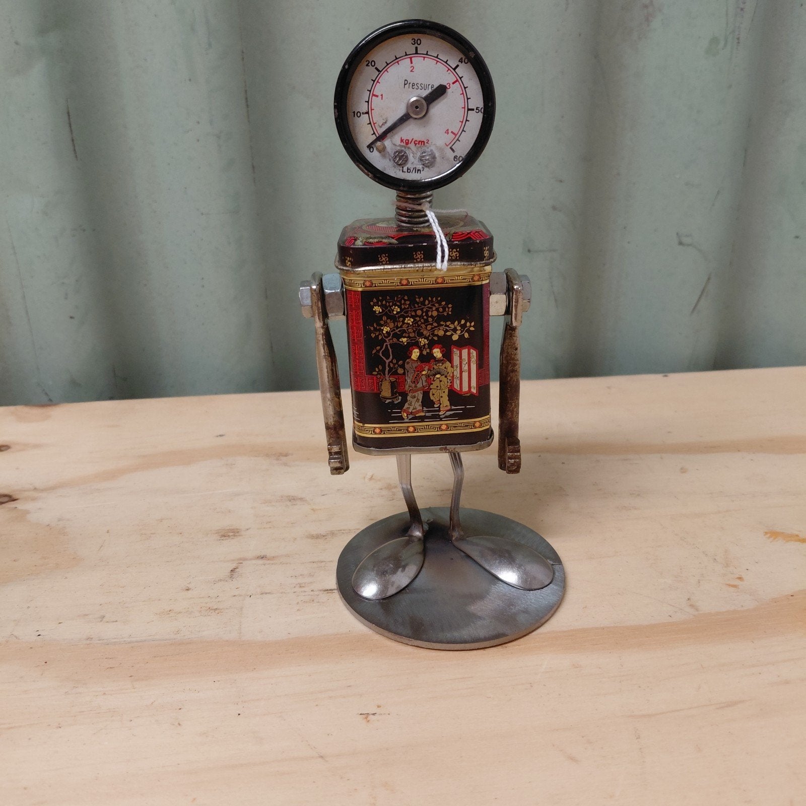 Metalen robotje - upcycling - hand made - metal art, Gebruikt, Meerkleurig, A, Overige stijlen