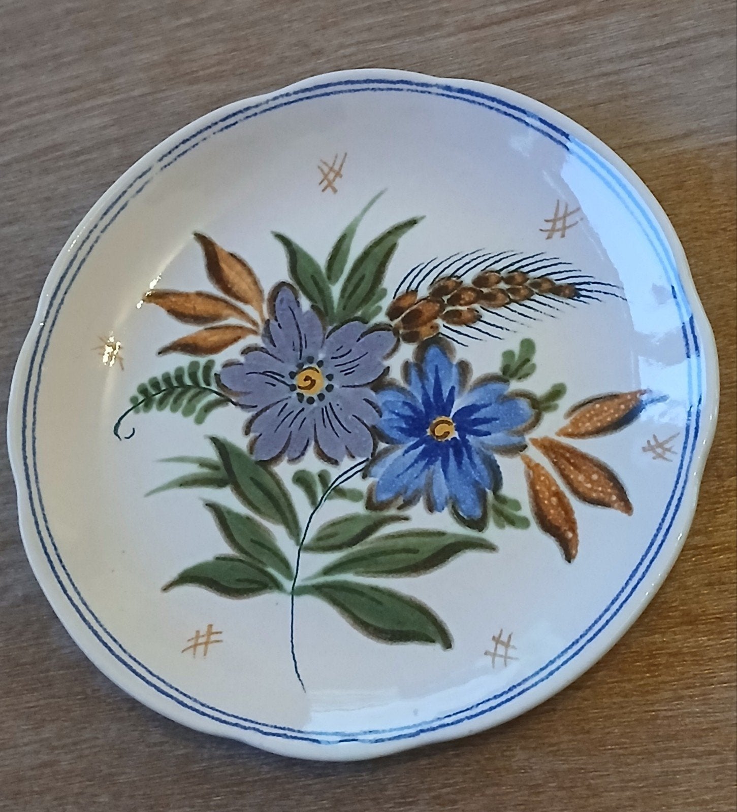 6 Andora Gouda Plateel Holland bordjes met bloemmotief, Antiek en Kunst, Ophalen of Verzenden