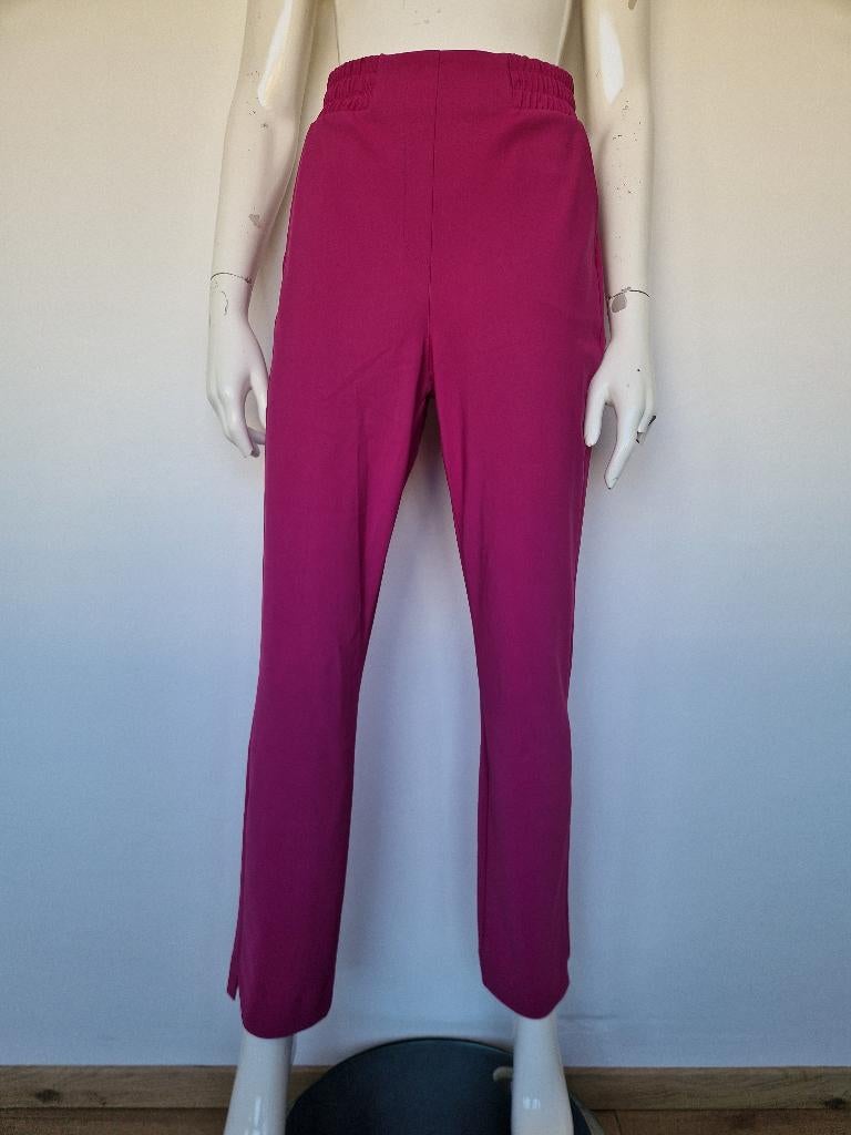 Studio Anneloes travelstof broek fuchsia roze. Maat M, Kleding | Dames, Broeken en Pantalons, Maat 38/40 (M), Studio Anneloes