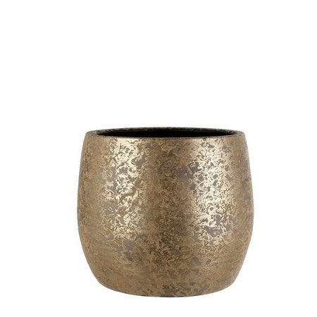 Pot Clemente D38H31cm Goud - Mica bloempot, Tuin en Terras, Bloempotten, Rond, Minder dan 40 cm, Terracotta, Ophalen