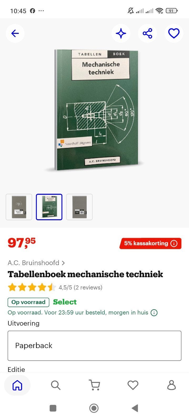 Tabellenboek Mechanische Techniek - A.C. Bruinshoofd, Boeken, Ophalen of Verzenden, Gelezen, Werktuigbouwkunde, A.C. Bruinshoofd