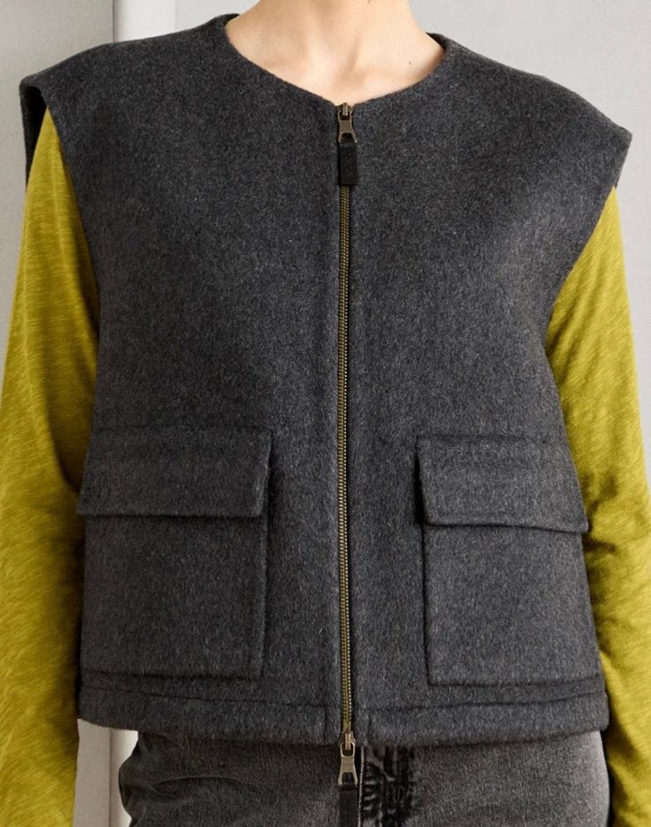 Mos Mosh elise wool vest bodywarmer S, Verzenden, Nieuw, Maat 36 (S), Grijs