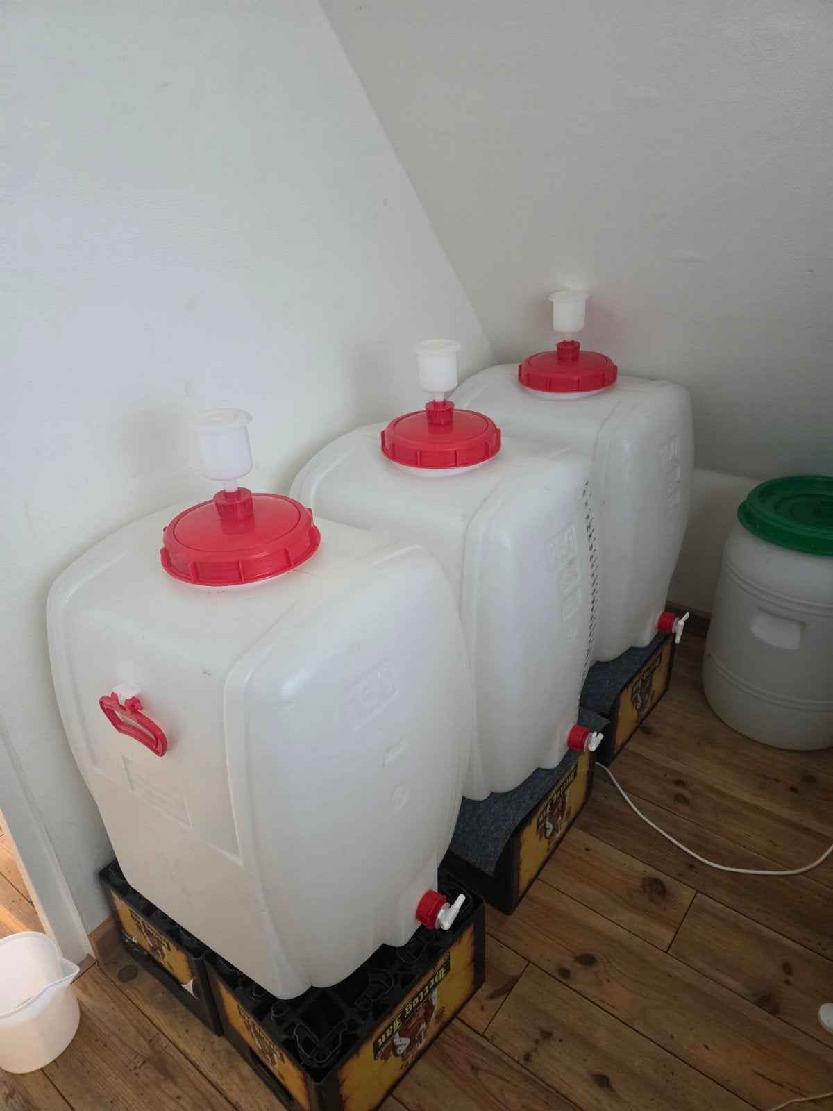 4x Gistingsvaten/Fermentatievaten met kraan en waterslot, Ophalen of Verzenden, Gebruikt