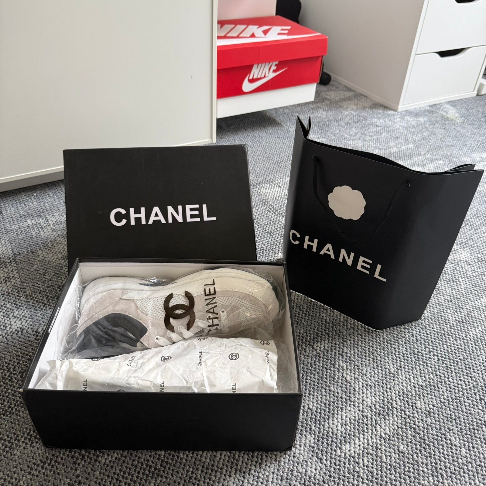 Chanel Runners Sneakers, Kleding | Heren, Verzenden, Wit, Nieuw, Sneakers of Gympen