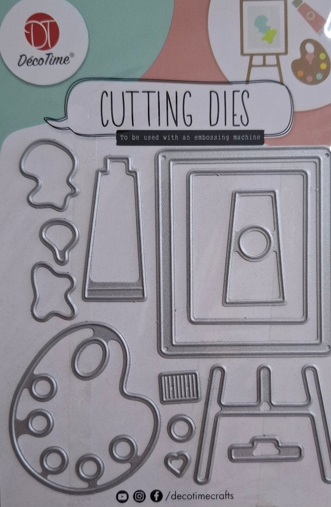 cutting dies Snijmal 06 Schilderspalet ezel verftube NIEUW, Onbekend, Nieuw, Ophalen of Verzenden, Overige thema's