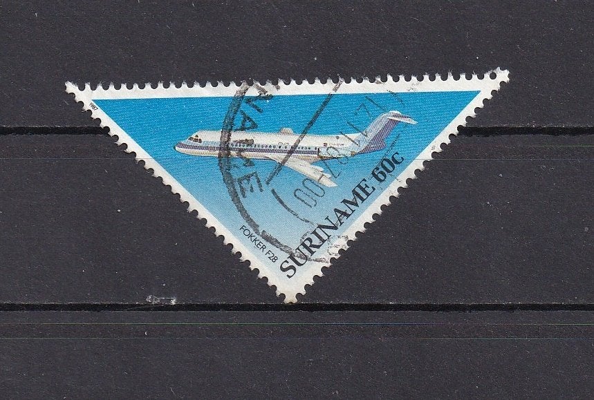 Suriname 1987  Fokker F28, Ophalen of Verzenden