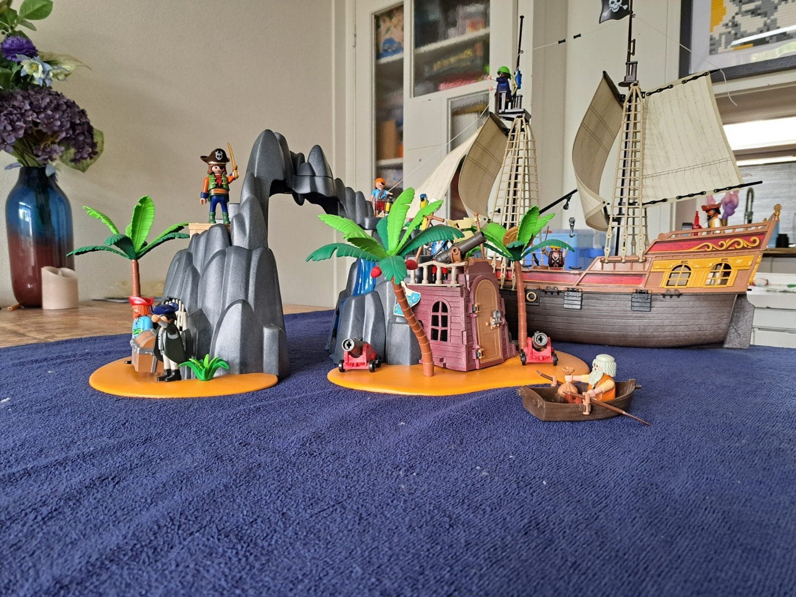 Playmobil Piratenschip en Piratengrot Set, Kinderen en Baby's, Speelgoed | Playmobil, Gebruikt, Complete set, Boot/Schip, Pirates