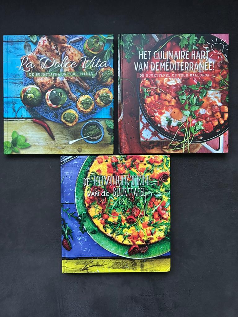 3 kookboeken: De Buurttafel - Mediterraan, Italiaans & Favor, Ophalen of Verzenden, Nieuw, Europa, Hoofdgerechten