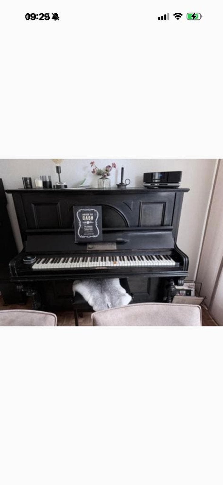 Piano met kruk, Ophalen, Gebruikt, Zwart