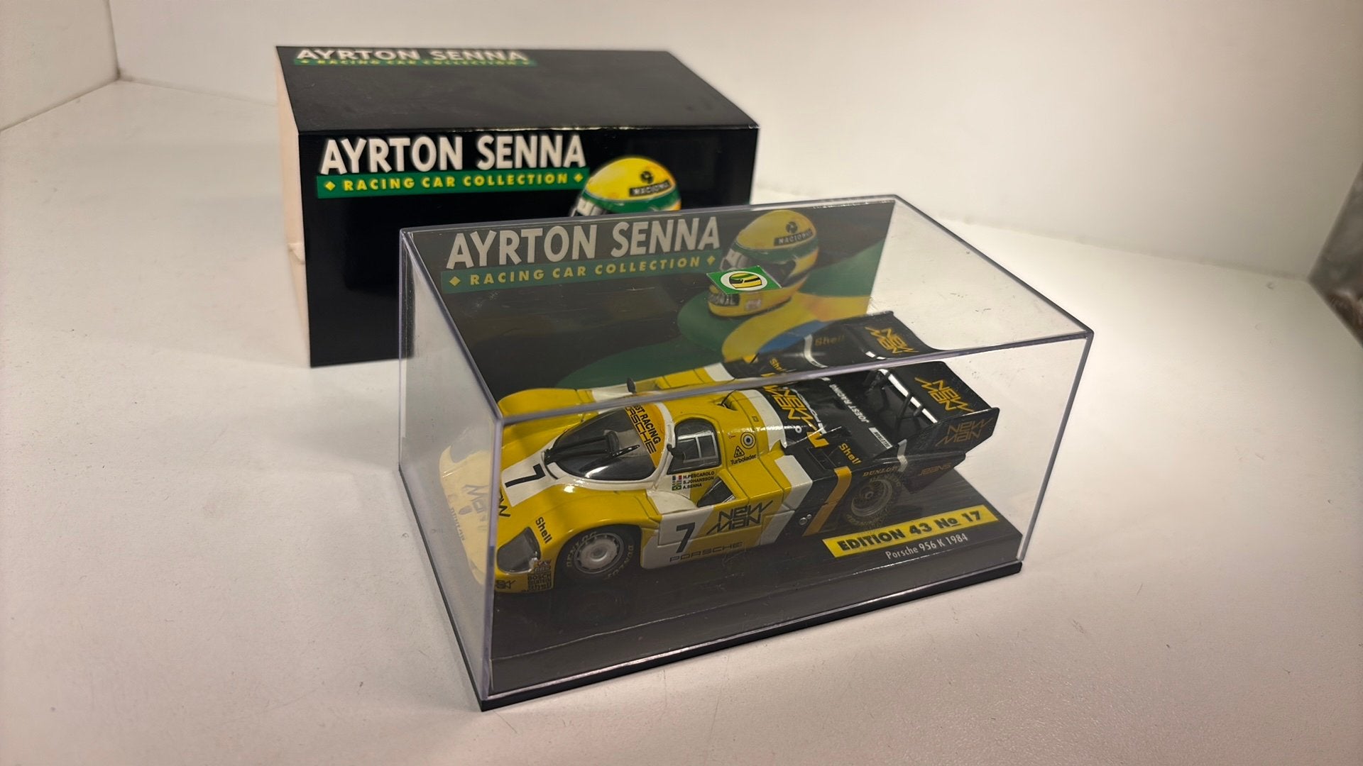 Porsche 956 k 1984 ayron senna 1984 minichamps 1.43