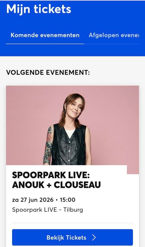 Anouk, Clouseau & Jett Rebel zaterdag 27 juni Spoorpark, Tickets en Kaartjes, Twee personen