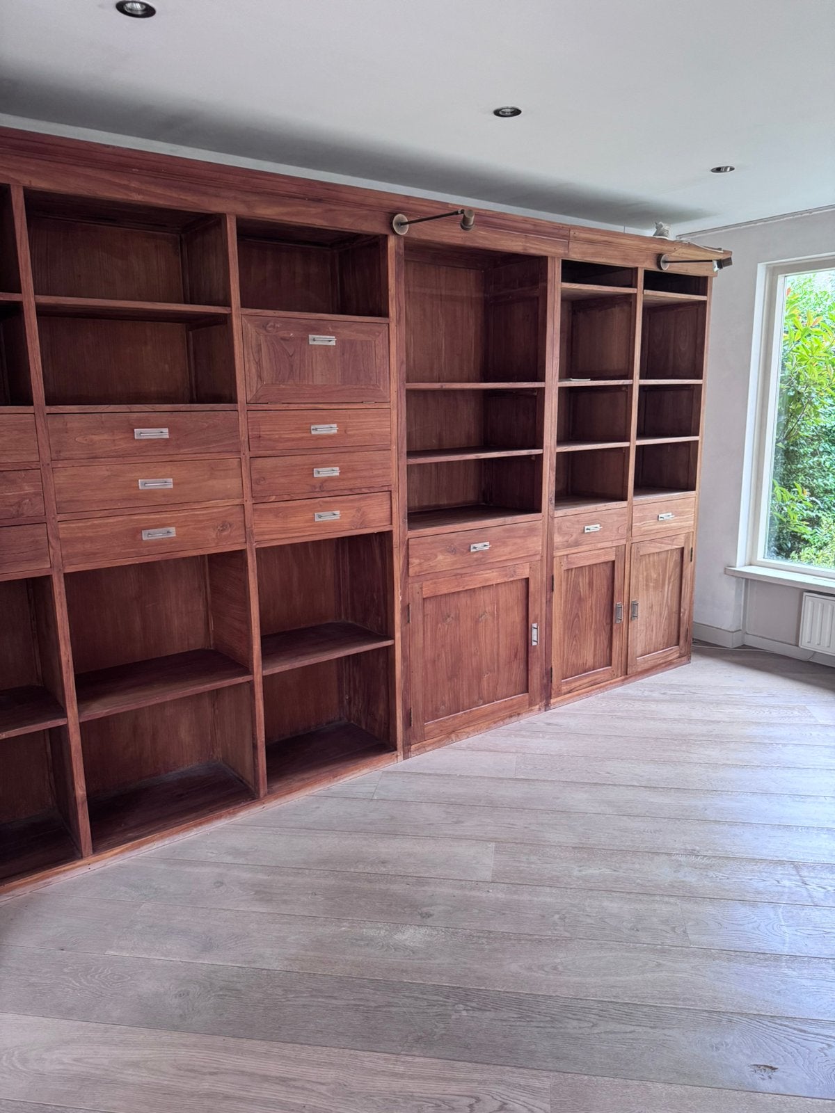 Houten kastenwand, Huis en Inrichting, Kasten | Boekenkasten, Gebruikt, 200 cm of meer, Ophalen of Verzenden, 200 cm of meer