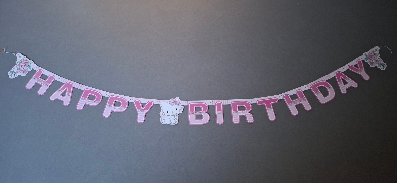 Hello Kitty/ poes/ kat Happy Birthday Slinger, Ophalen of Verzenden, Zo goed als nieuw, Versiering, Verjaardag