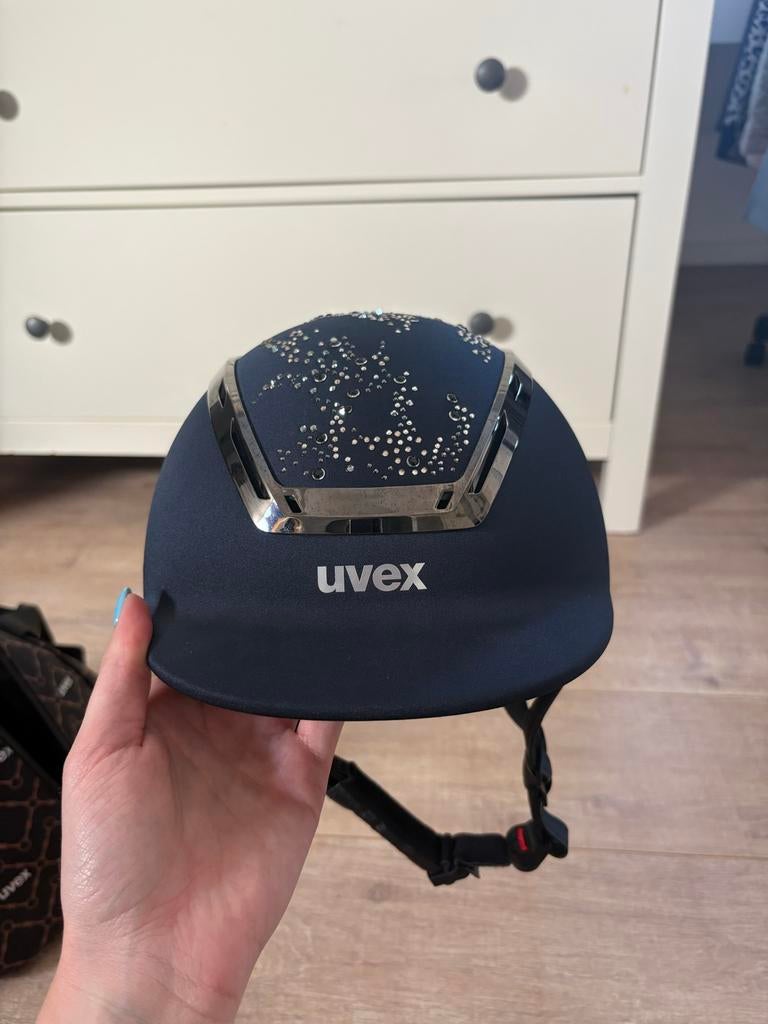 Uvex cap exxeed diamond blauw S M 56 57 58, Dieren en Toebehoren, Dressuur, Nieuw, Kinderen, Ophalen of Verzenden