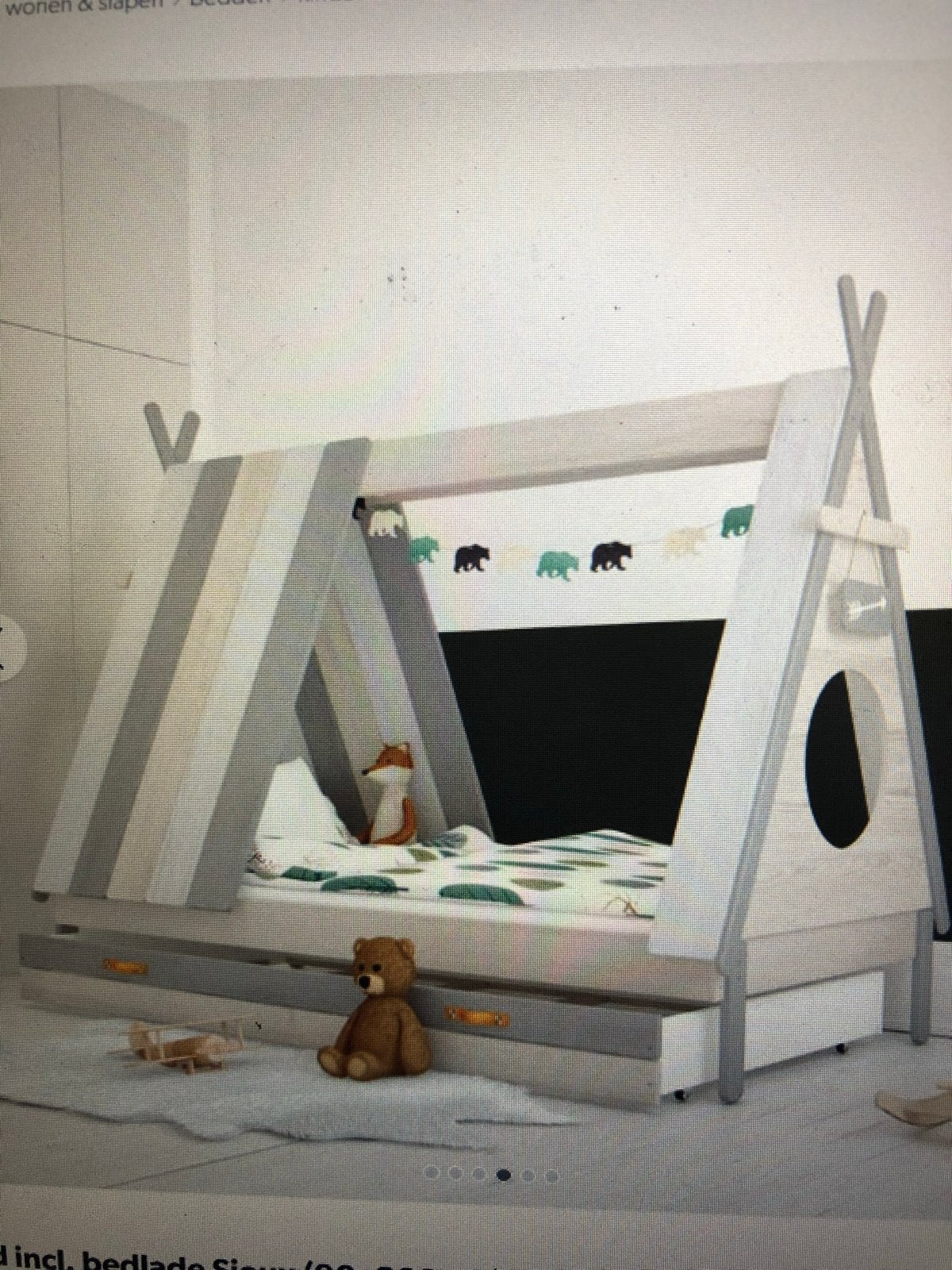 Mooi Tipi bed voor kinderen - zonder bedlade, Ophalen, 90 cm, Zo goed als nieuw, 200 cm