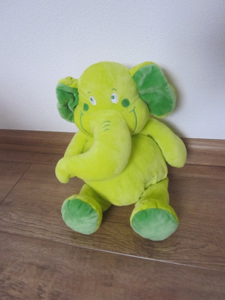 Tiamo Collection gifgroene met donkergroen pluche olifant, Groen, Overige karakters, Ophalen of Verzenden, Zo goed als nieuw