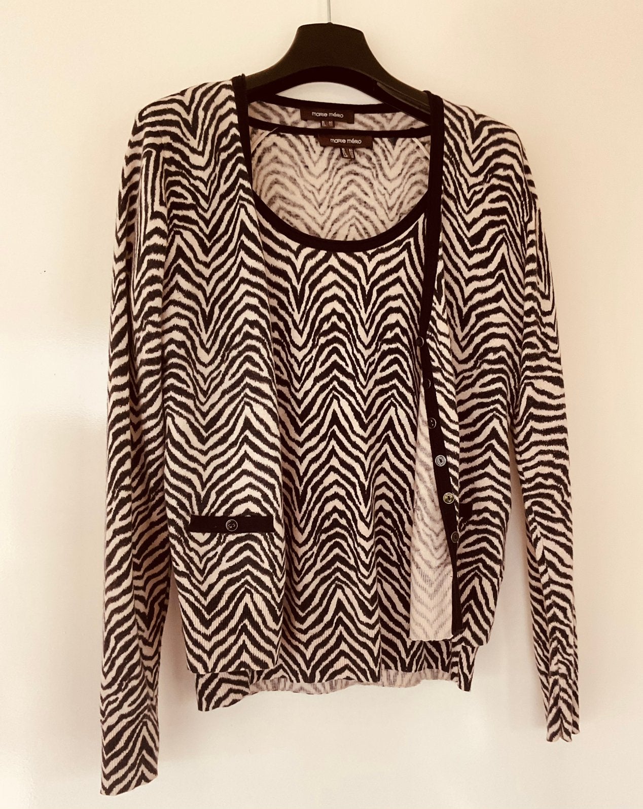 MARIE MERO TWINSET (40), Verzenden, Zo goed als nieuw, Maat 38/40 (M), Zwart