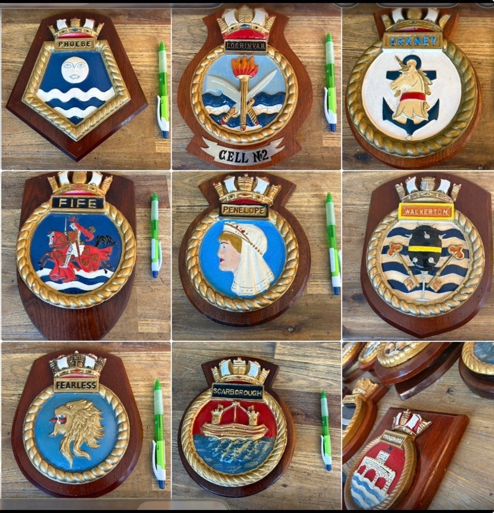 Marine wapenschilden, Verzamelen, Ophalen of Verzenden, Marine, Engeland, Embleem of Badge