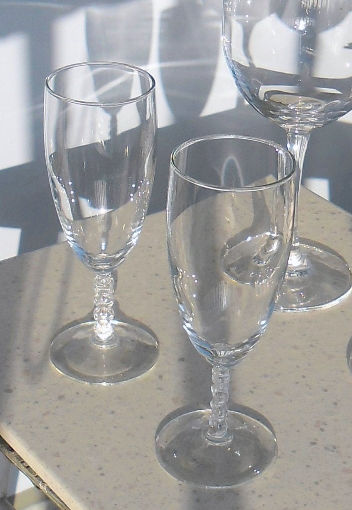 champagne glas / flutes, kristalglas, met gedraaid voetje, Ophalen of Verzenden, Nieuw, Overige typen