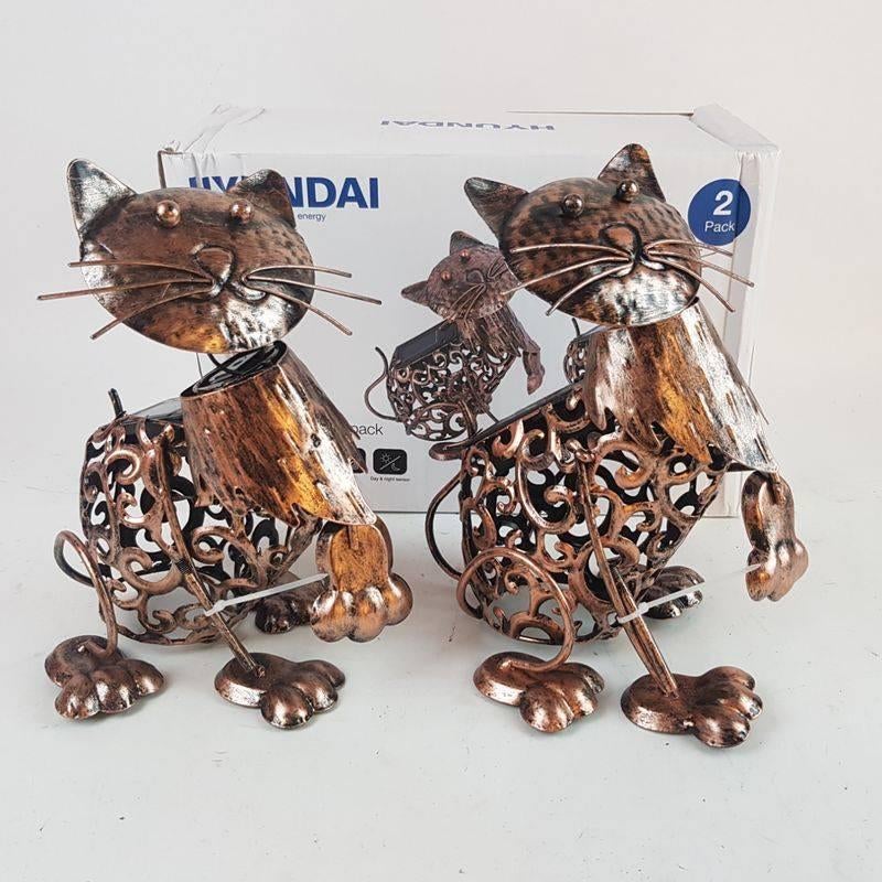 Hyundai HSL612301 Solar Cat Light || Nu voor € 14.99, Tuin en Terras, Buitenverlichting, Zonne-energie, Kunststof, Minder dan 50 watt