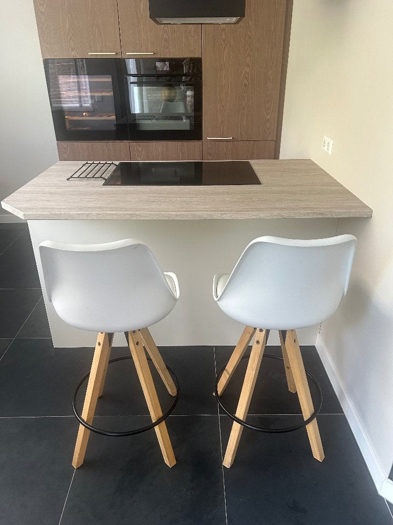 Te koop barkrukken!, Ophalen, Gebruikt, Hout, Met voetsteun