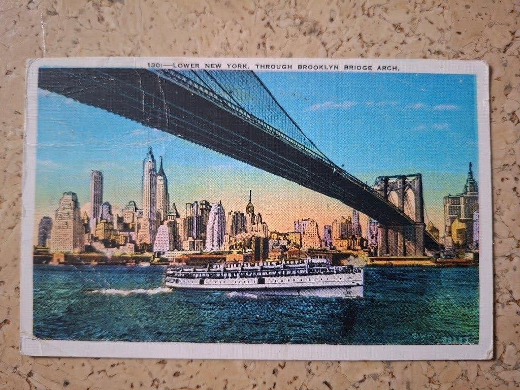 Ansicht new york jaren 30, Ophalen of Verzenden, 1920 tot 1940, Gelopen, Buiten Europa