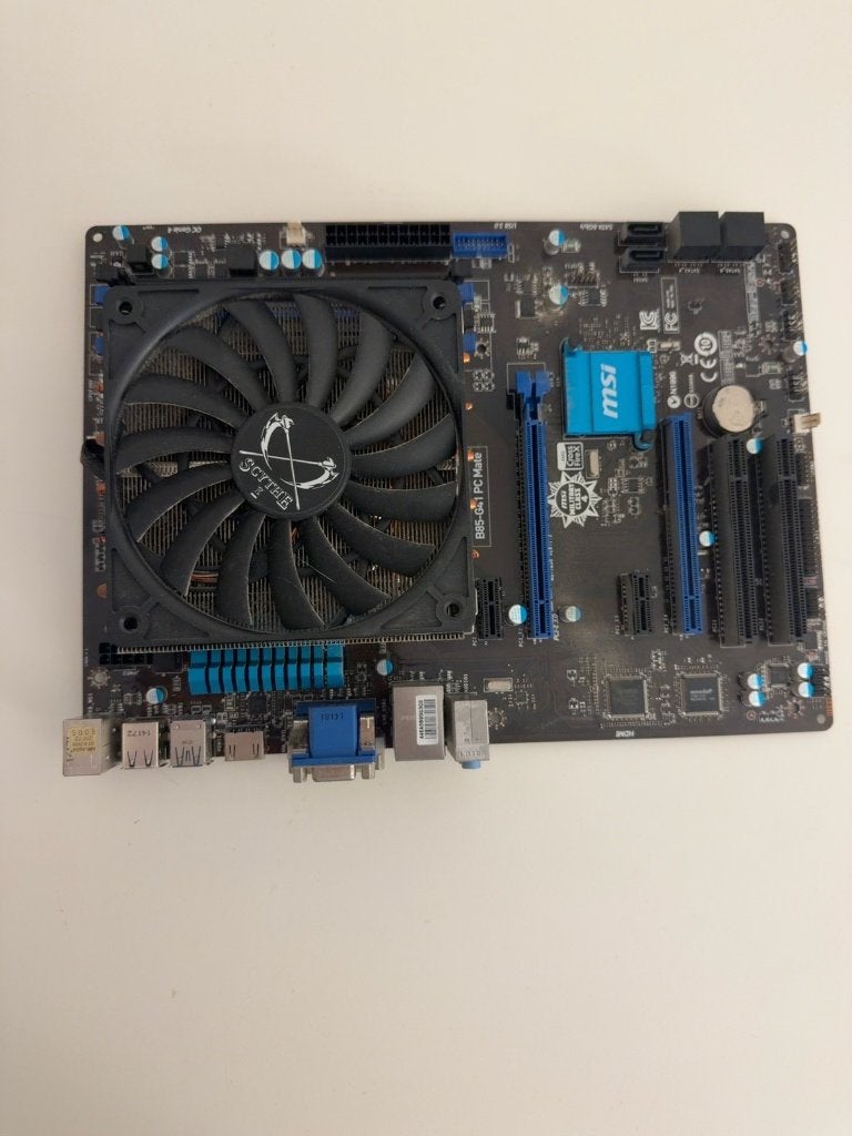 MSI B85-G41 PC Mate moederbord + Scythe CPU-koeler, Computers en Software, Moederborden, Gebruikt, DDR3, Ophalen