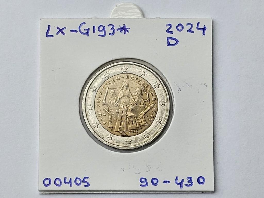2-euromunt Duitsland (D) J 2024 Herdenking LX-G193*, Ophalen of Verzenden, Duitsland, 2 euro, Losse munt