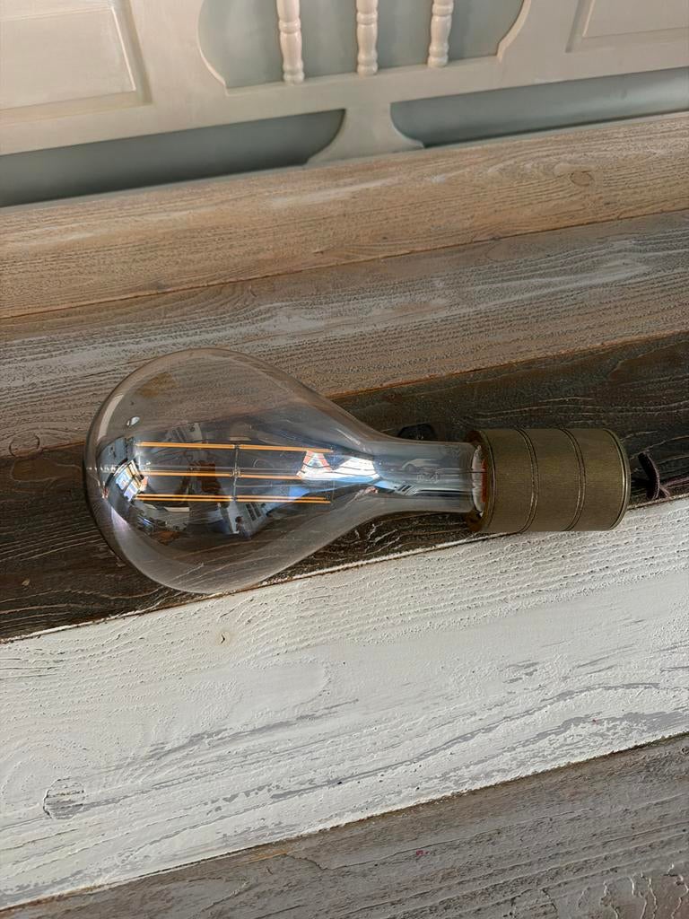Vintage Edison LED lamp met messing fitting, Huis en Inrichting, Lampen | Hanglampen, Ophalen, Zo goed als nieuw
