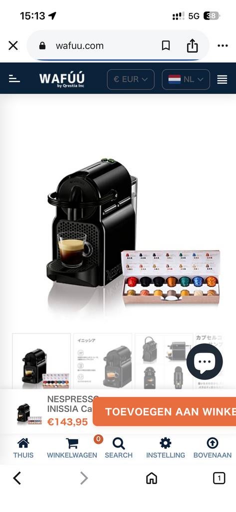 Nespresso Essenza Mini - Compacte en stijlvolle koffie, Witgoed en Apparatuur, Koffiezetapparaten, Espresso apparaat, Ophalen of Verzenden