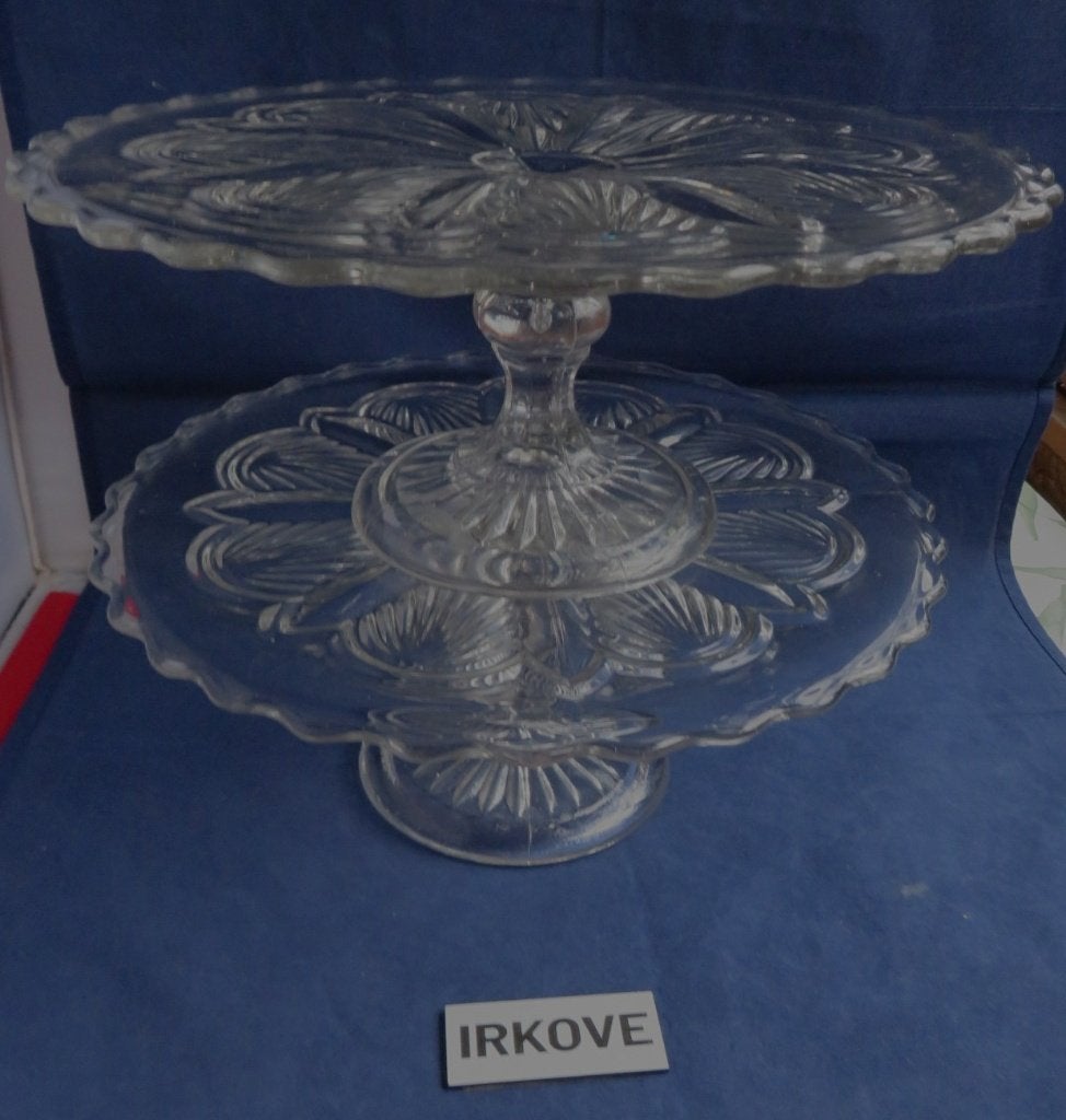 4 SCHALEN  / PLATEAUS VOOR TAART * GLAS *, Glas of Glazen, Verzenden, Overige stijlen, Glas