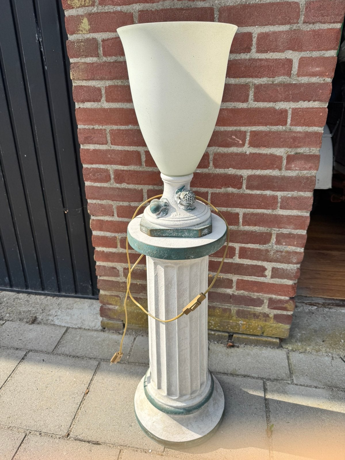 Kelklamp op zuil, Ophalen, 100 tot 150 cm, E27 (groot), Glas