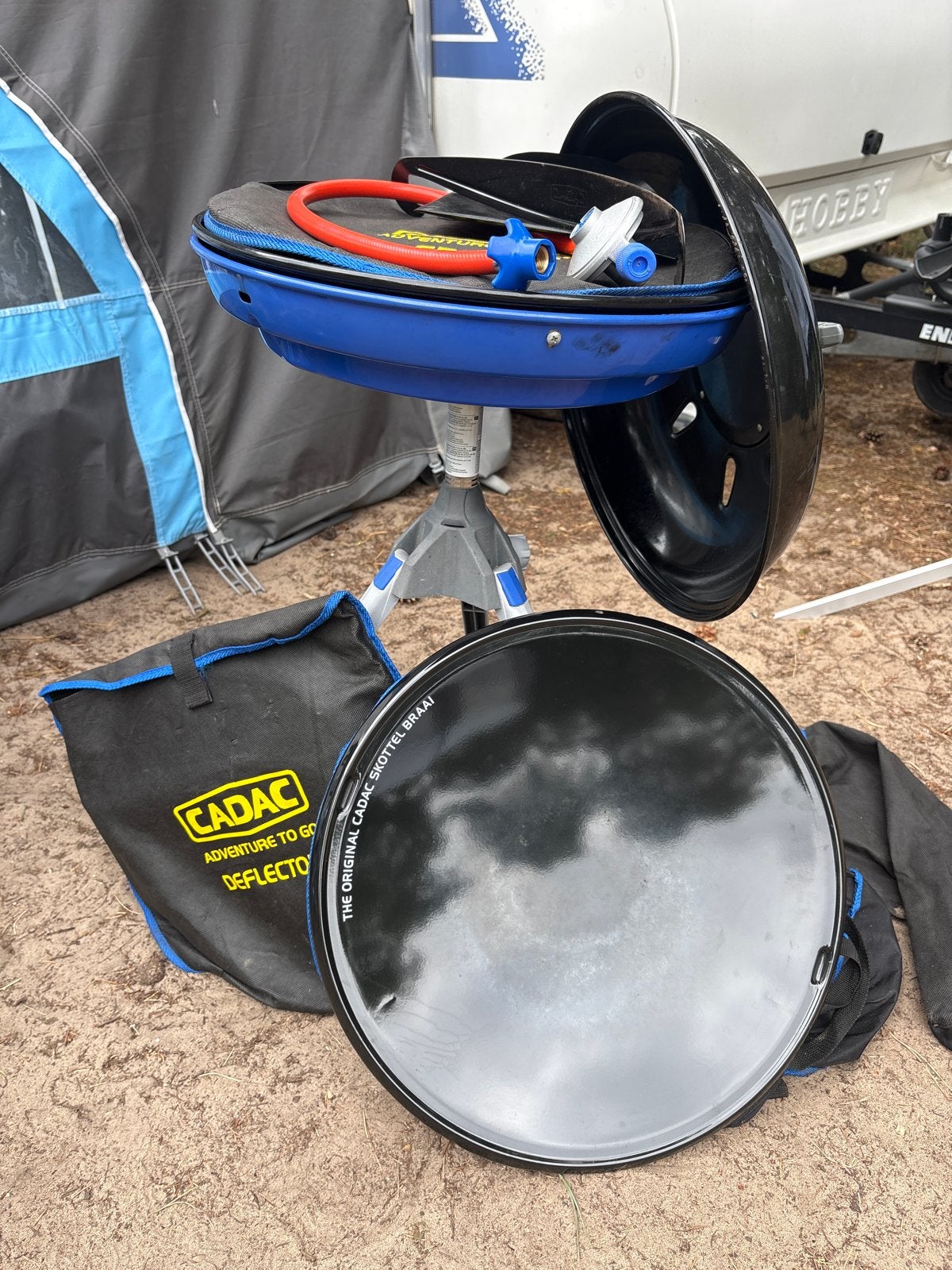 Cadac Eazi Chef Skottelbraai met tas en gasaansluiting, Caravans en Kamperen, Kampeeraccessoires, Ophalen, Gebruikt