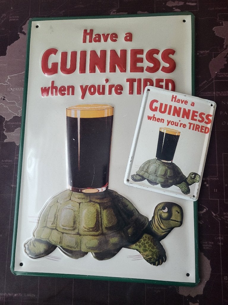 Set: Metalen Guinness Schildpad Plaat + Tincard - Nieuw 344, Verzamelen, Biermerken, Ophalen, Nieuw, Overige typen, Overige merken