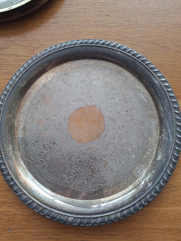 Vintage Leonard Silverplate Dienblad - Ovaal, 31 cm, Antiek en Kunst, Ophalen of Verzenden
