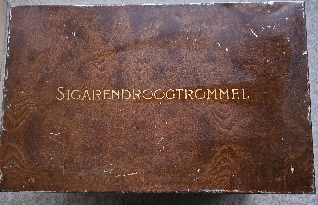 Sigaren-droogtrommel /blik - retro object voor verzamelaar, Ophalen, Gebruikt, Overige
