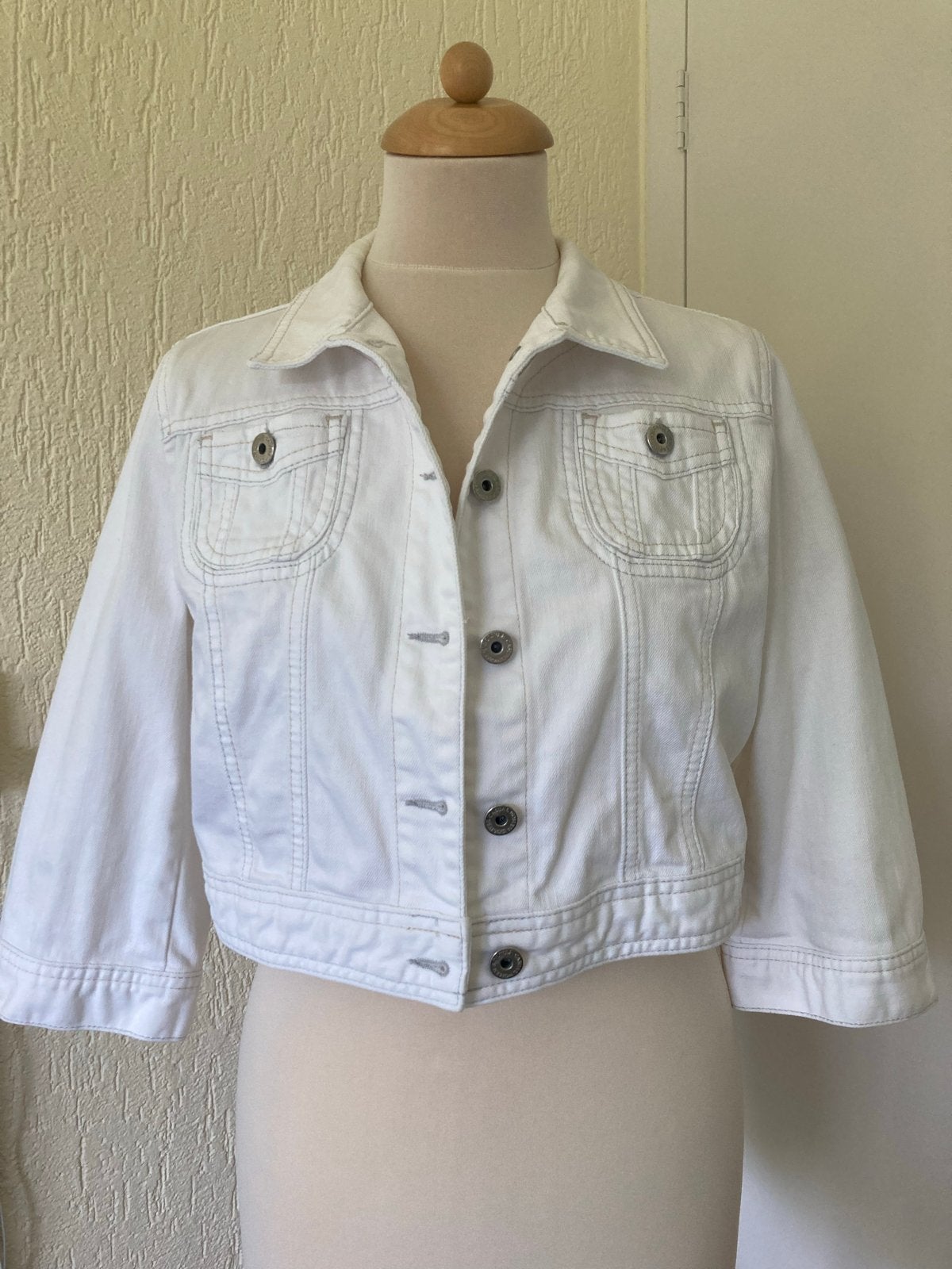 S.Oliver spijkerjasje (denim bolero)wit maat 40, Verzenden, Zo goed als nieuw, Maat 38/40 (M), Wit