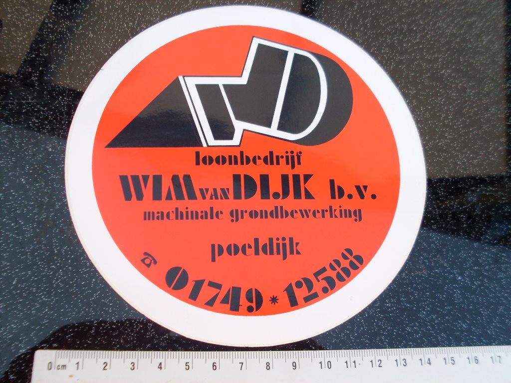sticker Wim van Dijk poeldijk grondbewerking loonbedrijf, Verzenden, Zo goed als nieuw, Bedrijf of Vereniging