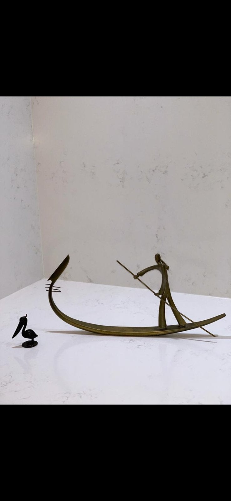 Franz hagenauer gondolier bronze sculpture 1920s en pelikaan, Ophalen of Verzenden