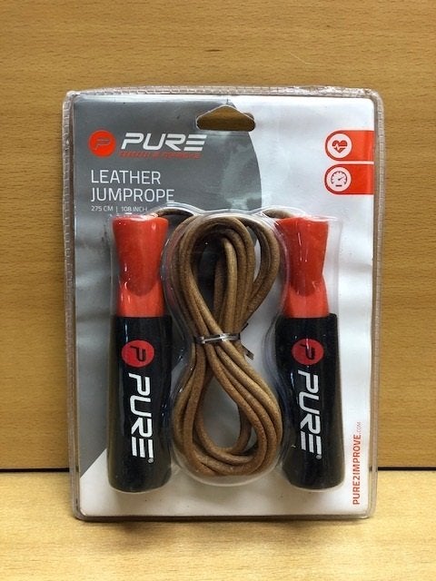 Springtouw Pure leder 275cm., Sport en Fitness, Springtouwen, Eddiys, Sport-springtouw, Espel, Nieuw