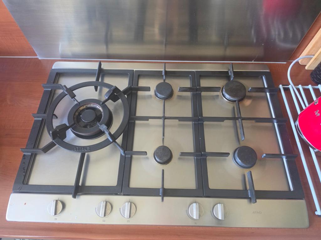 Atag gas kookplaat 75 cm, Witgoed en Apparatuur, Kookplaten, Gebruikt, Ophalen of Verzenden, Inbouw, Gas