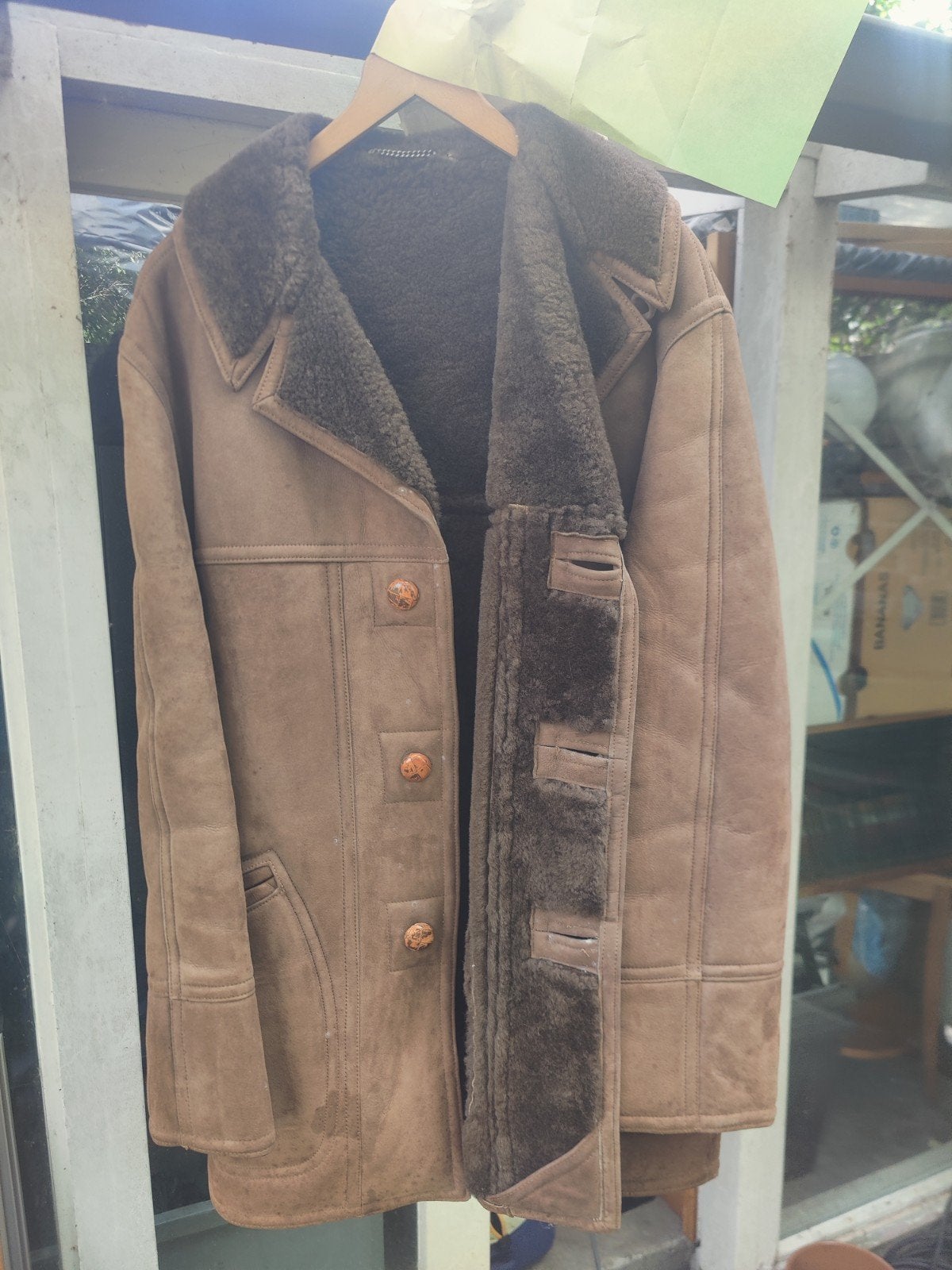 4 vintage lammy coats jaren '70 (3 heren L/XL, 1 dames L), Ophalen of Verzenden, Gedragen, Maat 52/54 (L), Bruin