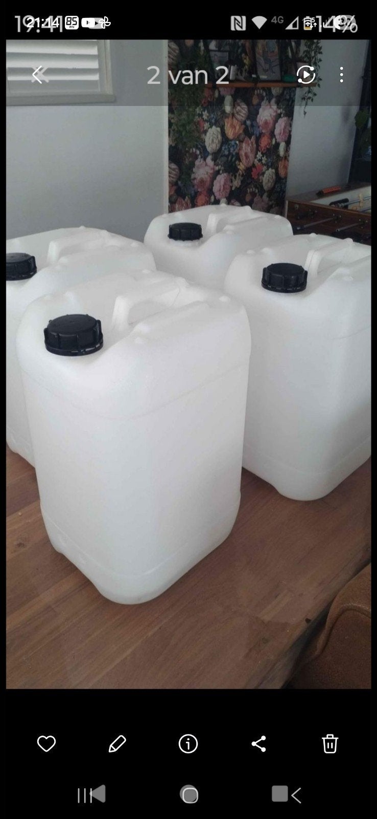 Jerrycans 25 litrr, Minder dan 75 liter, Ophalen