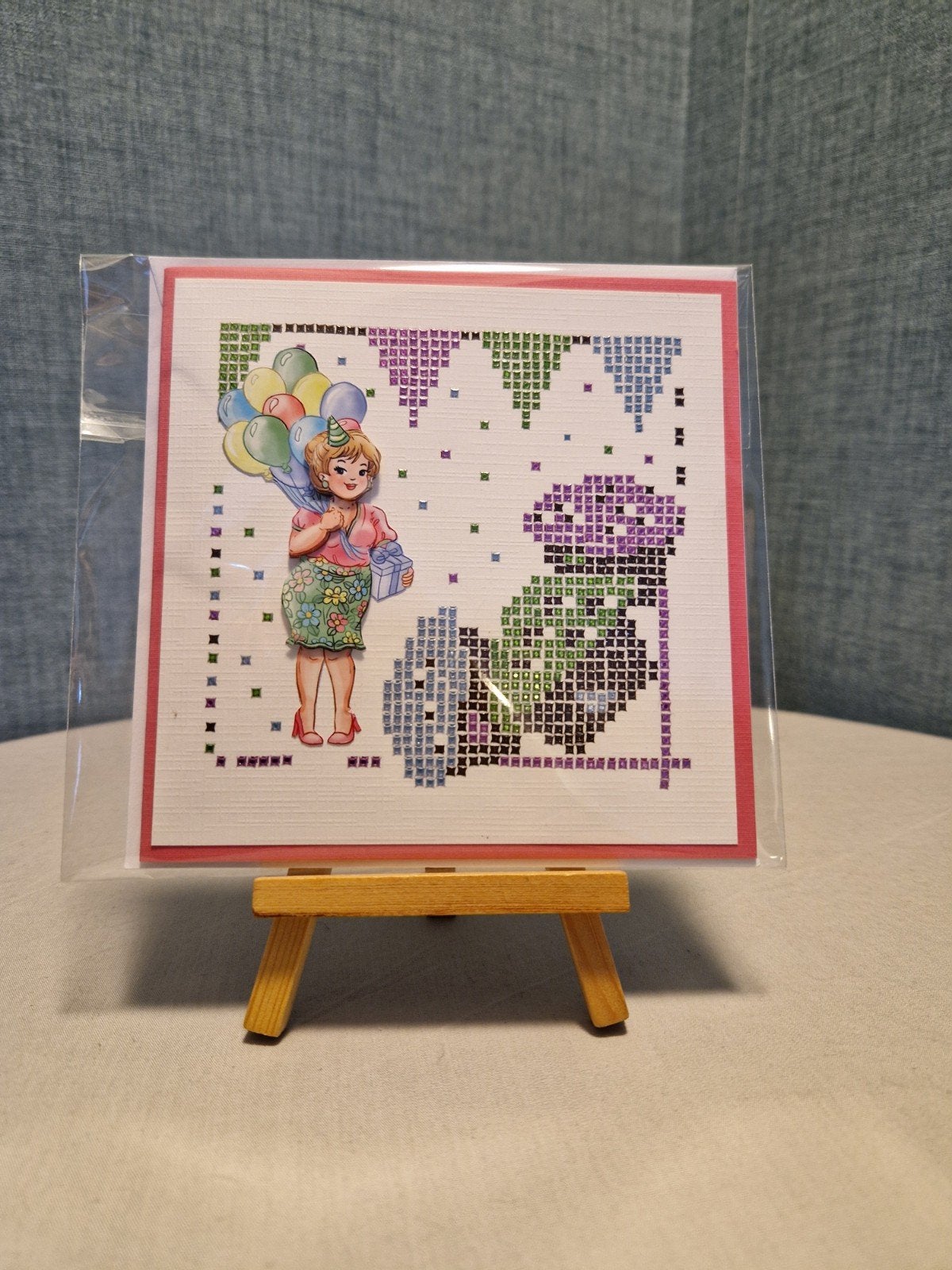 Kaartje hobbydots sparkles Bubbly Girls ballonnen en cadeau, Ophalen of Verzenden, Nieuw, Overige thema's
