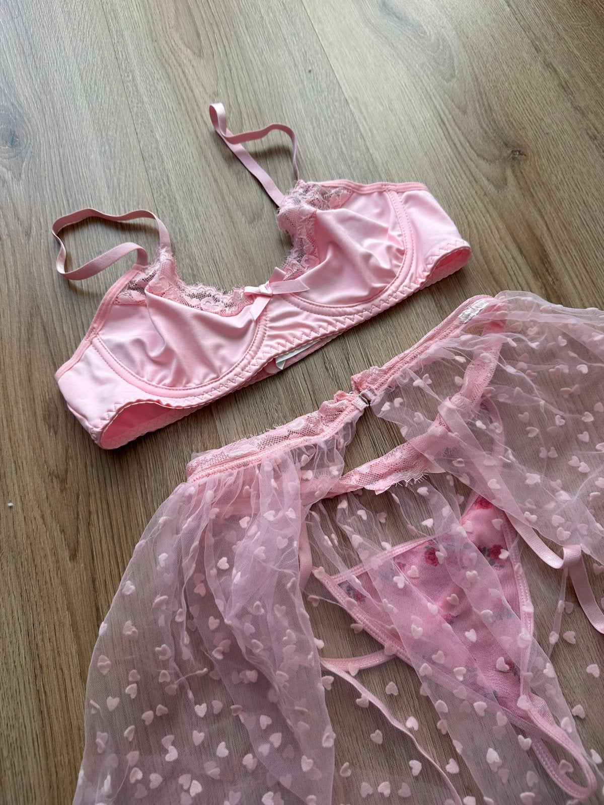 Roze lingerie setje met string, Verzenden, Roze, String