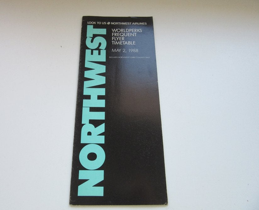 Northwest Airlines timetable 1988, Verzenden, Gebruikt, Overige typen